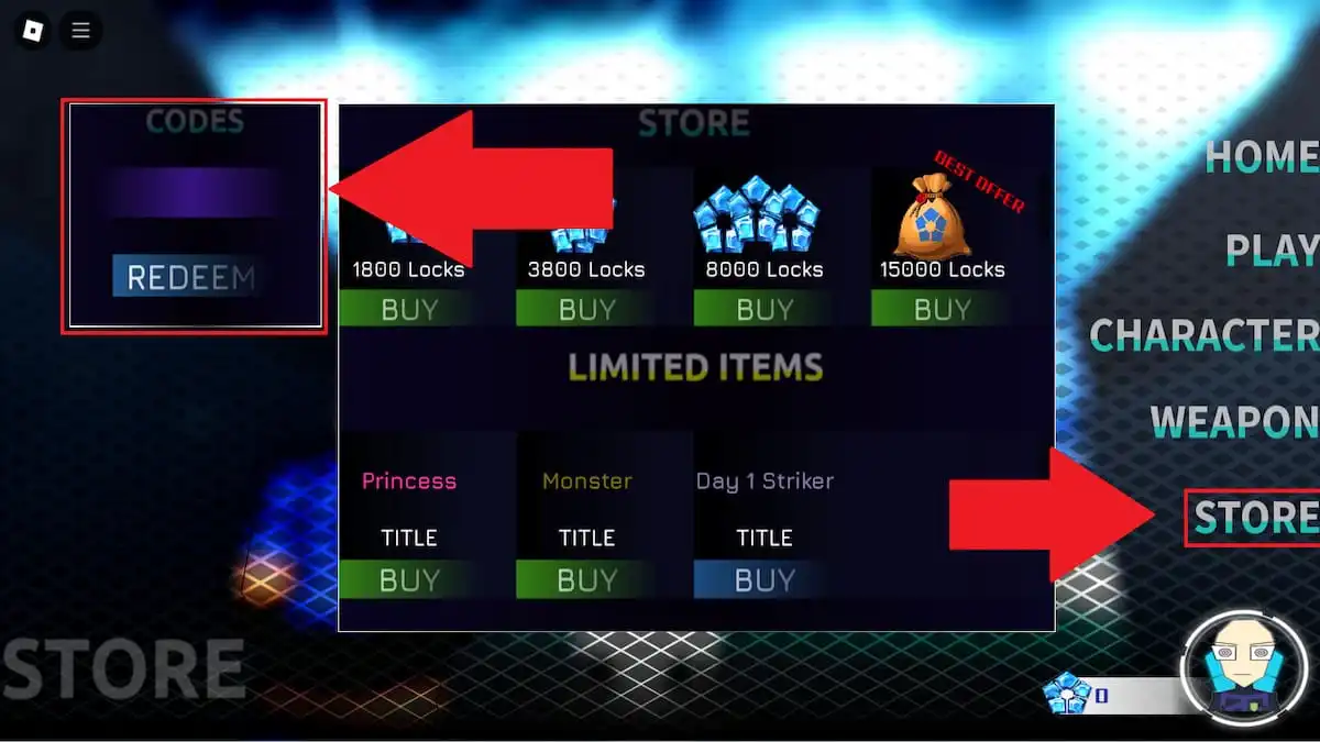 How to redeem codes in LockOver Redeem Codes in LockOver